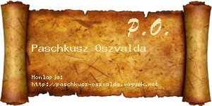 Paschkusz Oszvalda névjegykártya